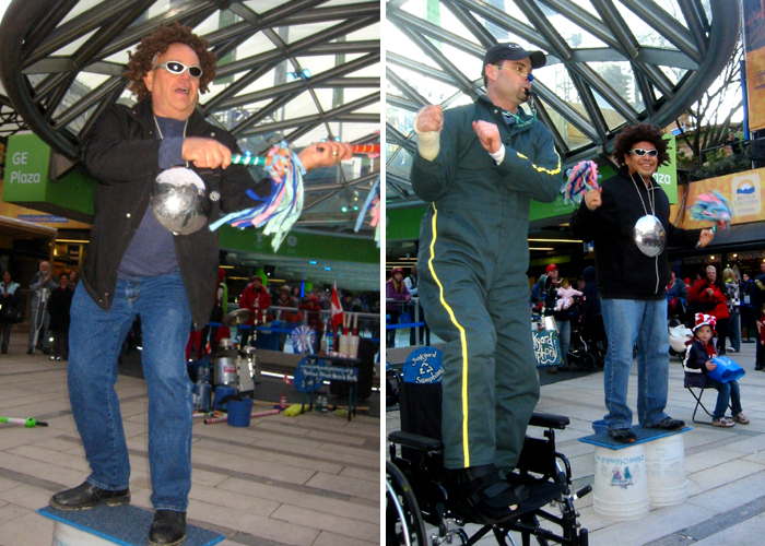 Performing at Robson Square in downtown Vancouver